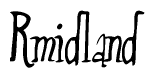 The image is of the word Rmidland stylized in a cursive script.