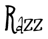 The image is a stylized text or script that reads 'Razz' in a cursive or calligraphic font.