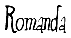 The image is a stylized text or script that reads 'Romanda' in a cursive or calligraphic font.