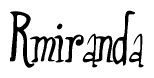 The image contains the word 'Rmiranda' written in a cursive, stylized font.