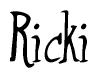 The image contains the word 'Ricki' written in a cursive, stylized font.