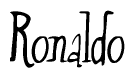 The image is of the word Ronaldo stylized in a cursive script.