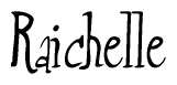 The image is of the word Raichelle stylized in a cursive script.