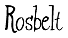 The image contains the word 'Rosbelt' written in a cursive, stylized font.