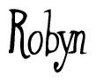The image contains the word 'Robyn' written in a cursive, stylized font.