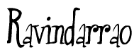 The image is of the word Ravindarrao stylized in a cursive script.