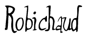 The image is of the word Robichaud stylized in a cursive script.
