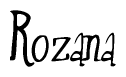 The image is a stylized text or script that reads 'Rozana' in a cursive or calligraphic font.