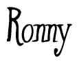 The image contains the word 'Ronny' written in a cursive, stylized font.