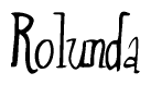 The image is of the word Rolunda stylized in a cursive script.