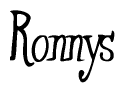 The image is of the word Ronnys stylized in a cursive script.