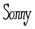 The image is a stylized text or script that reads 'Sonny' in a cursive or calligraphic font.
