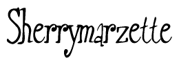The image is of the word Sherrymarzette stylized in a cursive script.