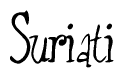 The image is a stylized text or script that reads 'Suriati' in a cursive or calligraphic font.
