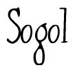 The image is a stylized text or script that reads 'Sogol' in a cursive or calligraphic font.