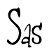 The image contains the word 'Sas' written in a cursive, stylized font.