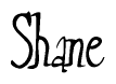 The image is a stylized text or script that reads 'Shane' in a cursive or calligraphic font.