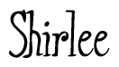   The image is of the word Shirlee stylized in a cursive script. 
