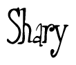 The image is a stylized text or script that reads 'Shary' in a cursive or calligraphic font.
