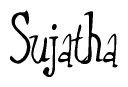 The image contains the word 'Sujatha' written in a cursive, stylized font.