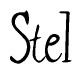 The image is of the word Stel stylized in a cursive script.