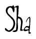 The image contains the word 'Sha' written in a cursive, stylized font.