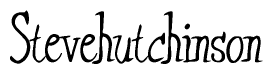 The image is a stylized text or script that reads 'Stevehutchinson' in a cursive or calligraphic font.