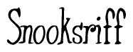 The image contains the word 'Snooksriff' written in a cursive, stylized font.