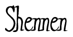 The image contains the word 'Shennen' written in a cursive, stylized font.