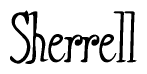 The image is of the word Sherrell stylized in a cursive script.