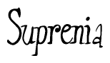   The image is of the word Suprenia stylized in a cursive script. 