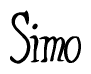 The image is of the word Simo stylized in a cursive script.