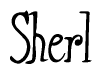 The image is a stylized text or script that reads 'Sherl' in a cursive or calligraphic font.
