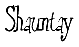 The image contains the word 'Shauntay' written in a cursive, stylized font.