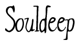 The image contains the word 'Souldeep' written in a cursive, stylized font.