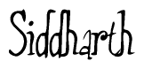 The image is of the word Siddharth stylized in a cursive script.