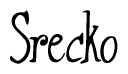 The image contains the word 'Srecko' written in a cursive, stylized font.