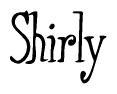 The image is a stylized text or script that reads 'Shirly' in a cursive or calligraphic font.