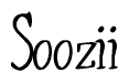 The image contains the word 'Soozii' written in a cursive, stylized font.