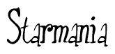 The image is of the word Starmania stylized in a cursive script.
