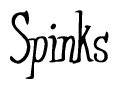 The image is a stylized text or script that reads 'Spinks' in a cursive or calligraphic font.