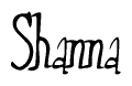 The image is a stylized text or script that reads 'Shanna' in a cursive or calligraphic font.