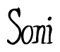 The image is of the word Soni stylized in a cursive script.