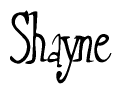The image contains the word 'Shayne' written in a cursive, stylized font.