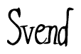The image contains the word 'Svend' written in a cursive, stylized font.