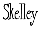   The image is of the word Skelley stylized in a cursive script. 