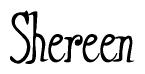 The image contains the word 'Shereen' written in a cursive, stylized font.