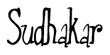 The image is a stylized text or script that reads 'Sudhakar' in a cursive or calligraphic font.