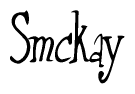 The image contains the word 'Smckay' written in a cursive, stylized font.