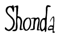 The image contains the word 'Shonda' written in a cursive, stylized font.